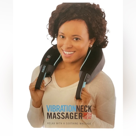 HoMedics Vibration Neck Massager w/ Heat 2 Speed Portable Soft Foam Dual Power - Picture 2 of 4